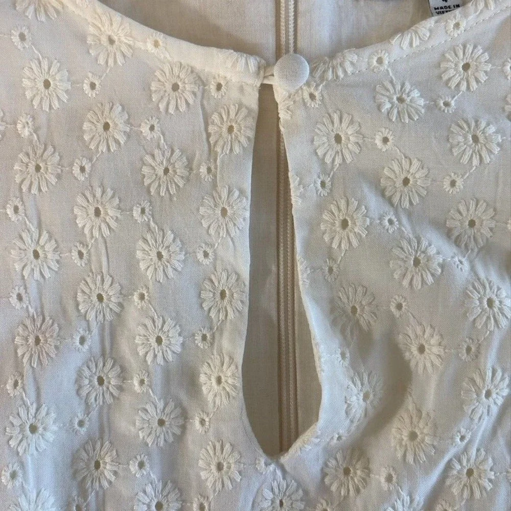 Madewell Eyelet Floral Tassel-Tie Dress 4 Milkmaid Prairie Romantic Cottagecore - Picture 8 of 13